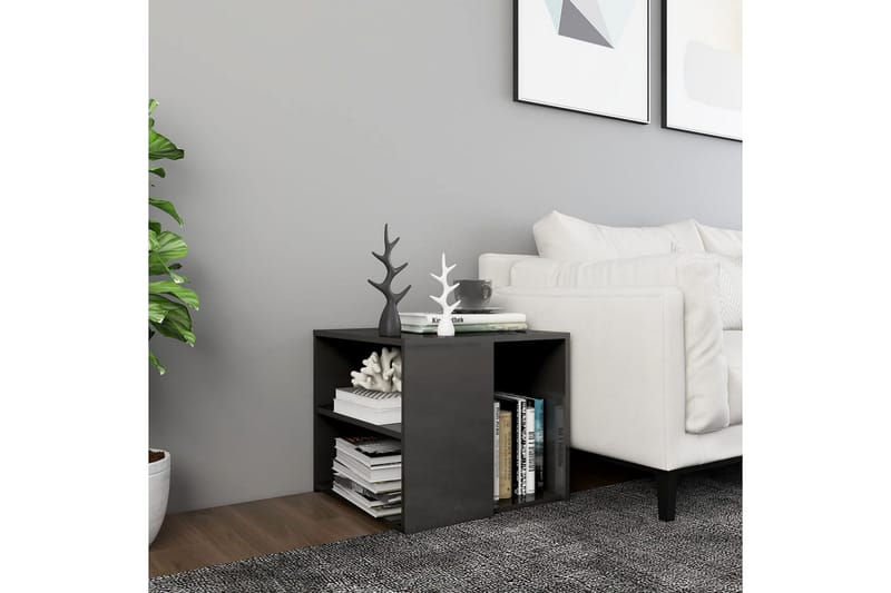 sidebord 50x50x45 cm spånplade grå højglans - Grå - Lampebord - Bakkebord & små borde