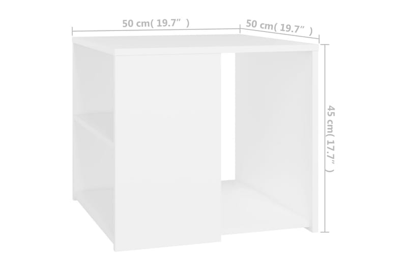 sidebord 50x50x45 cm spånplade hvid - Hvid - Lampebord - Bakkebord & små borde