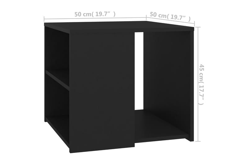 sidebord 50x50x45 cm spånplade sort - Sort - Møbler - Borde - Aflastningsbord - Lampebord