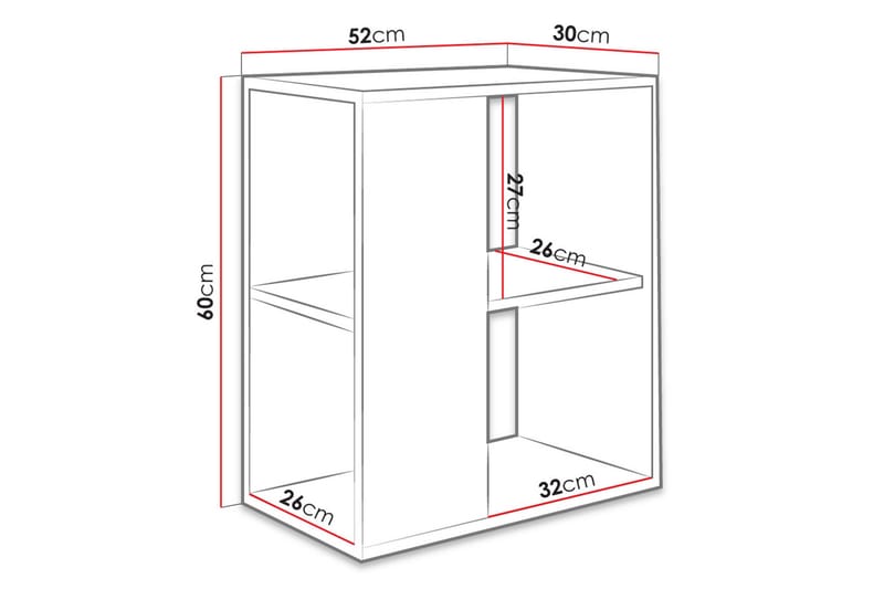 Sidebord  52 cm - Hvid - Møbler - Borde - Aflastningsbord - Lampebord