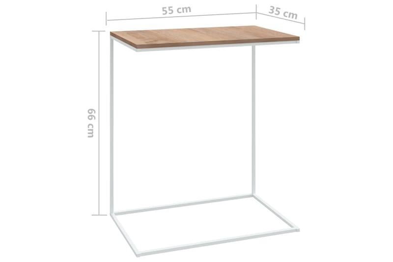 sidebord 55x35x66 cm spånplade hvid - Hvid - Lampebord - Bakkebord & små borde