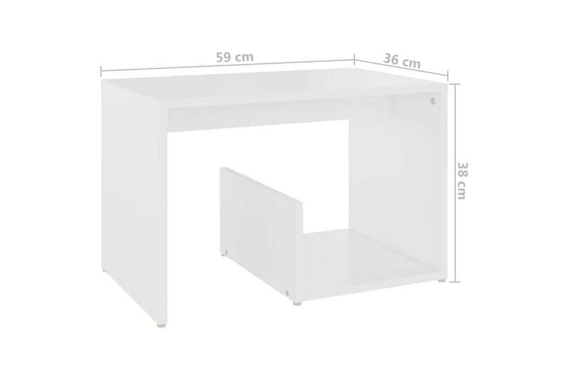 sidebord 59x36x38 cm spånplade hvid - Hvid - Lampebord - Bakkebord & små borde