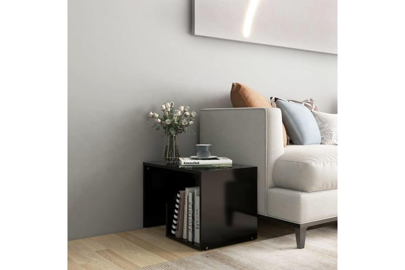 sidebord 59x36x38 cm spånplade sort - Sort - Lampebord - Bakkebord & små borde
