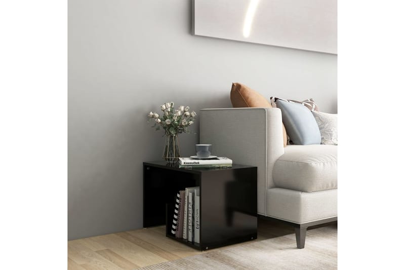sidebord 59x36x38 cm spånplade sort - Sort - Møbler - Borde - Aflastningsbord - Lampebord