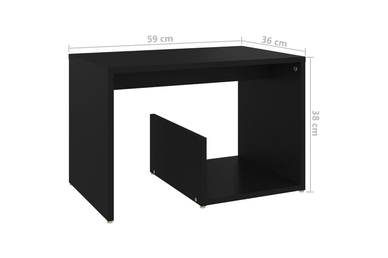 sidebord 59x36x38 cm spånplade sort - Sort - Møbler - Borde - Aflastningsbord - Lampebord