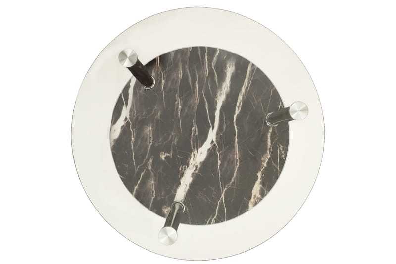 sidebord i 2 niveauer 38 cm hærdet glas transparent og sort - Møbler - Borde - Aflastningsbord - Lampebord