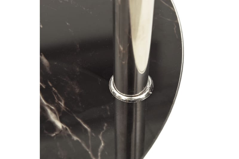 sidebord i 2 niveauer 38 cm hærdet glas transparent og sort - Møbler - Borde - Aflastningsbord - Lampebord