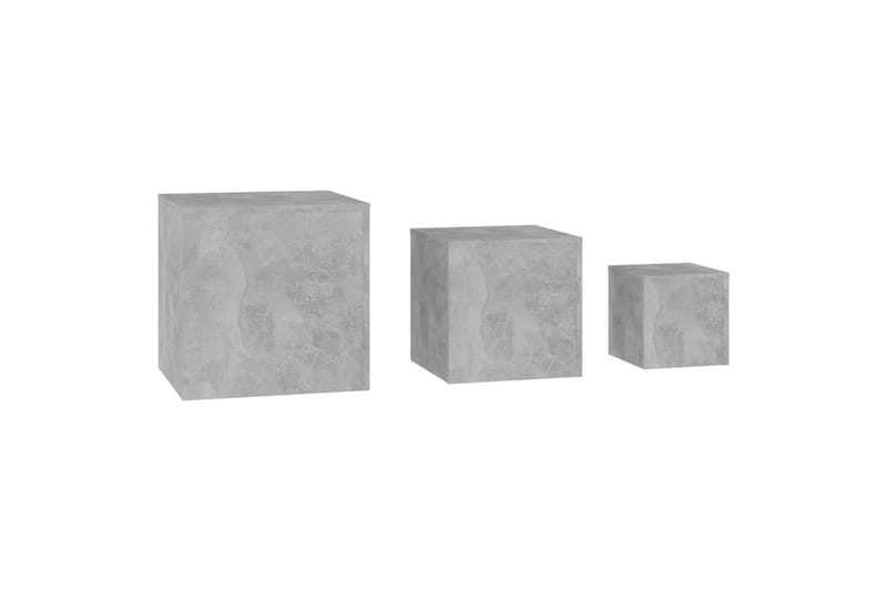 sideborde 3 stk. spånplade betongrå - Grå - Lampebord - Bakkebord & små borde