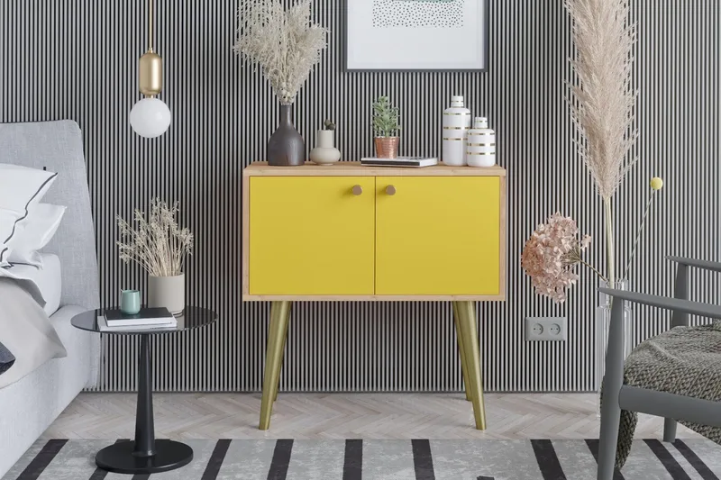 Sidobord Guld|Ek|Gul, undefined