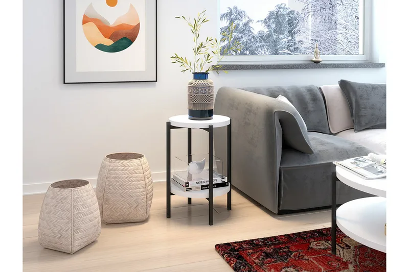 Staffin Sidobord White - Møbler - Borde - Aflastningsbord - Lampebord