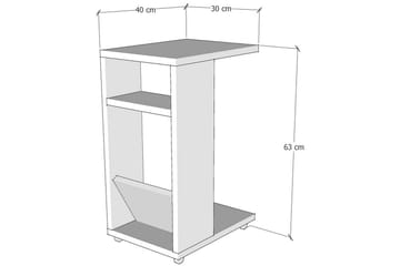 Tekel Sidebord 63 cm - Antracit/Sort - Møbler - Borde - Aflastningsbord - Lampebord