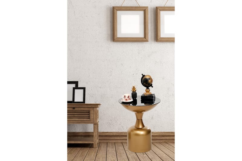 Tessandra Sidebord 42x46x42 cm Rundt - Guld - Lampebord - Bakkebord & små borde