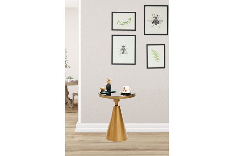 Tessandra Sidebord 42x55x42 cm Rundt - Guld - Lampebord - Bakkebord & små borde