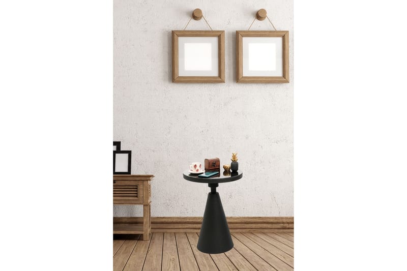Tessandra Sidebord 42x55x42 cm Rundt - Sort - Lampebord - Bakkebord & små borde