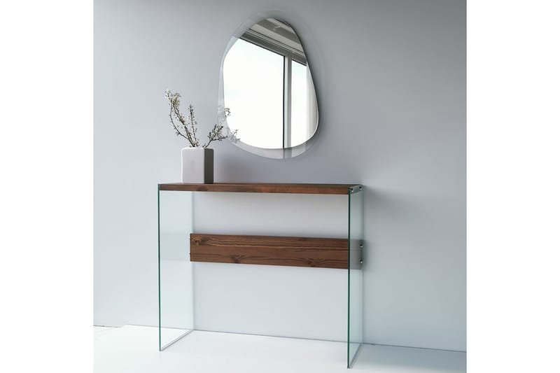 Thorold Sidebord 91 cm - Mørkebrun / Hærdet glas - Møbler - Borde - Aflastningsbord - Lampebord