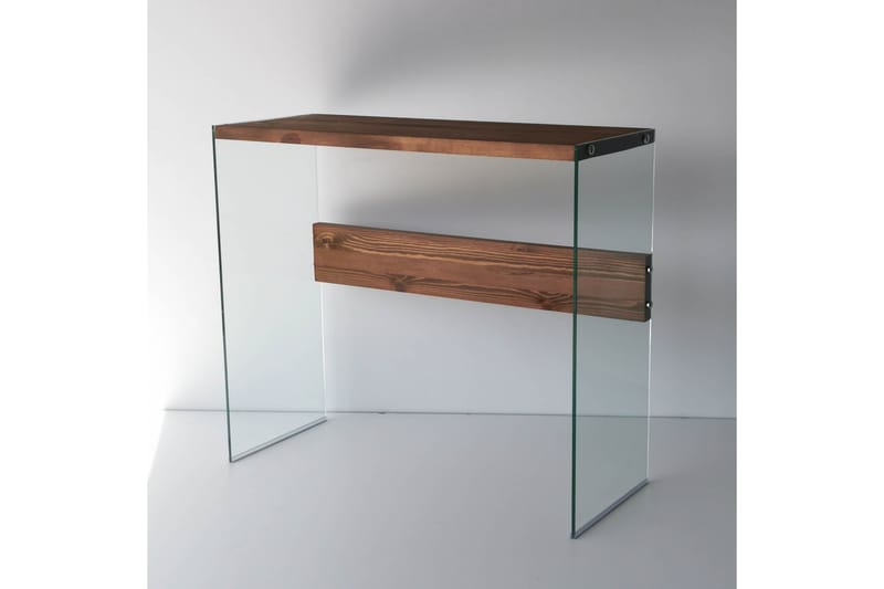 Thorold Sidebord 91 cm - Mørkebrun / Hærdet glas - Møbler - Borde - Aflastningsbord - Lampebord