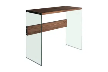 Thorold Sidebord 91 cm - Mørkebrun / Hærdet glas - Møbler - Borde - Aflastningsbord - Lampebord