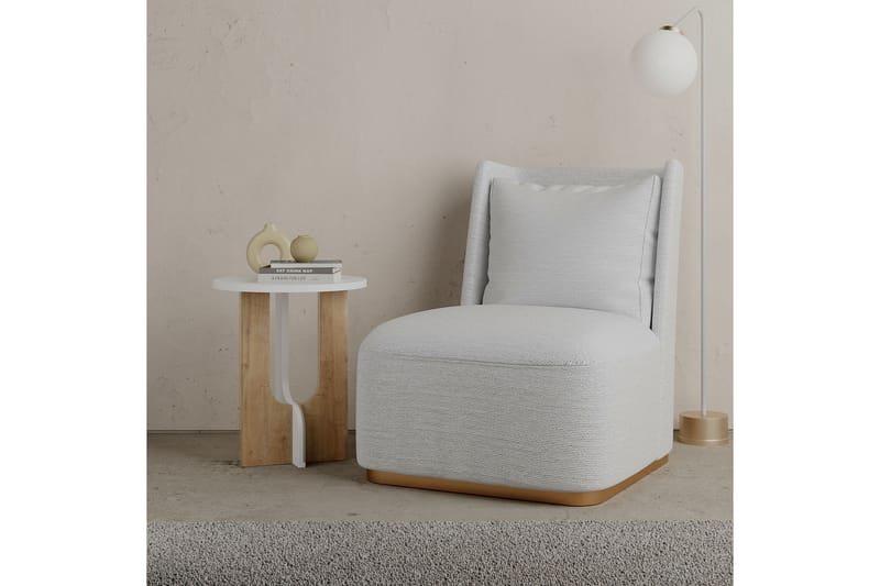 Timiza Sidebord 40x47x40 cm Rundt - Hvid - Møbler - Borde - Aflastningsbord - Lampebord