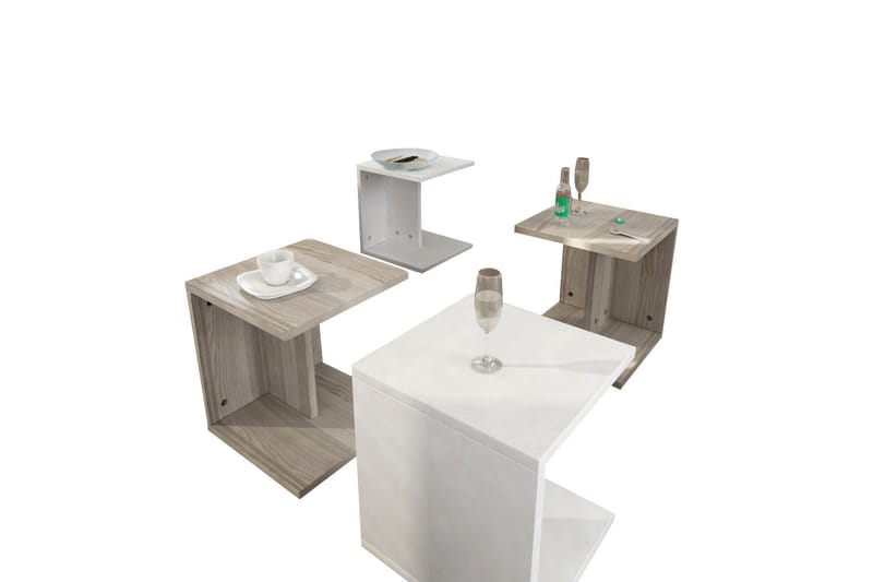Vintalle Sidebord 30 cm Delbart - Hvid - Lampebord - Bakkebord & små borde
