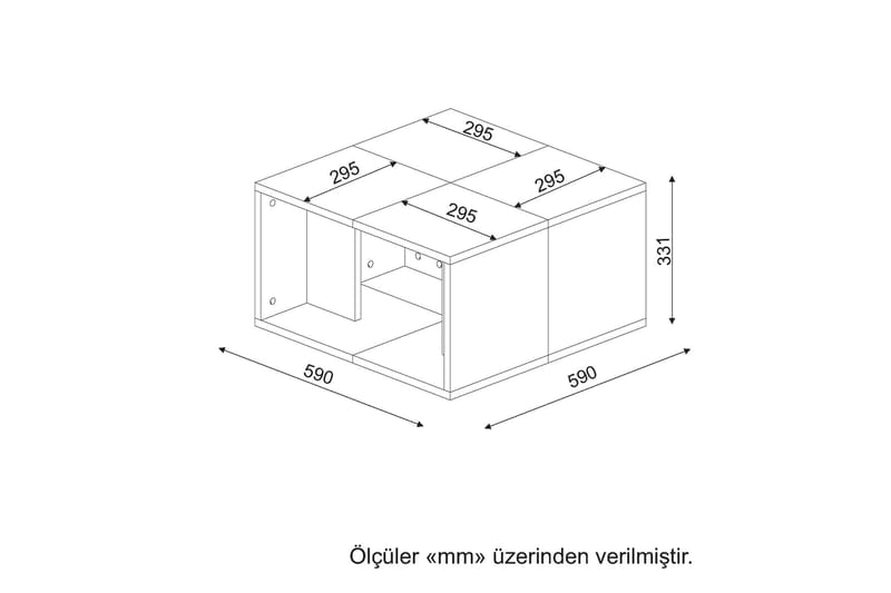 Vintalle Sidebord 30 cm Delbart - Hvid - Lampebord - Bakkebord & små borde