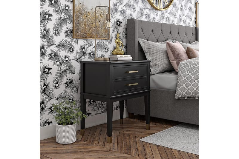 Westerleigh Sidebord 60 cm Sort/Guld - CosmoLiving - Møbler - Borde - Aflastningsbord - Lampebord