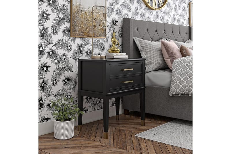 Westerleigh Sidebord 60 cm Sort/Guld - Møbler - Borde - Aflastningsbord - Lampebord
