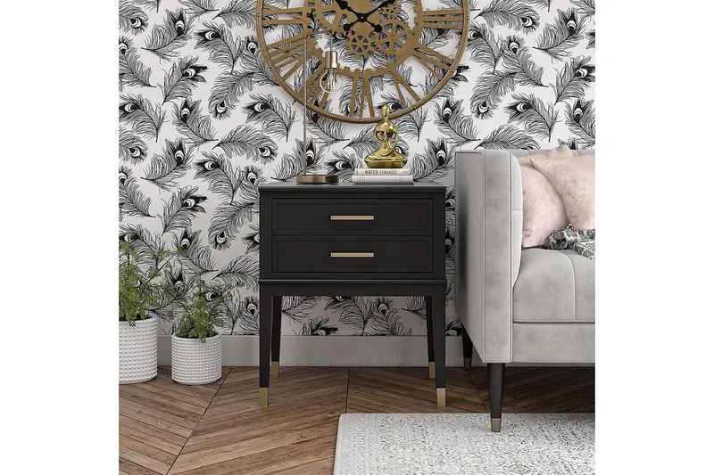 Westerleigh Sidebord 60 cm Sort/Guld - Møbler - Borde - Aflastningsbord - Lampebord