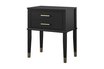 Westerleigh Sidebord 60 cm Sort/Guld - Møbler - Borde - Aflastningsbord - Lampebord