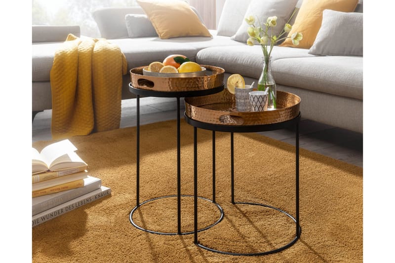 Wilhem Sidobord 33 cm Rund - Guld - Møbler - Borde - Aflastningsbord - Lampebord