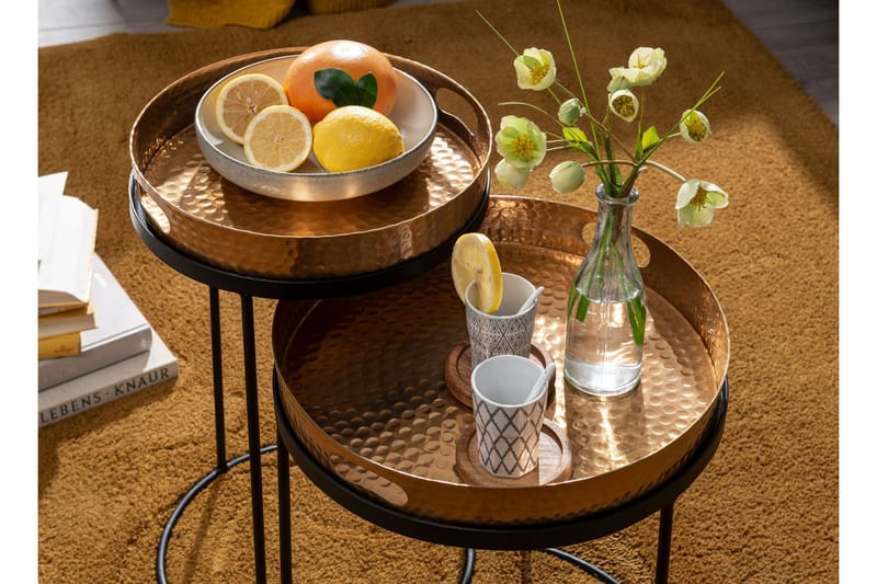 Wilhem Sidobord 33 cm Rund - Guld - Møbler - Borde - Aflastningsbord - Lampebord