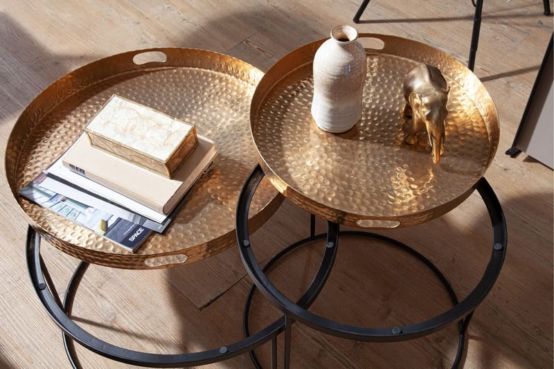 Wilhem Sidobord 33 cm Rund - Guld - Møbler - Borde - Aflastningsbord - Lampebord