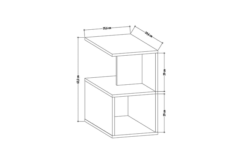 Windcrest Sidebord 60 cm - Hvid - Lampebord - Bakkebord & små borde