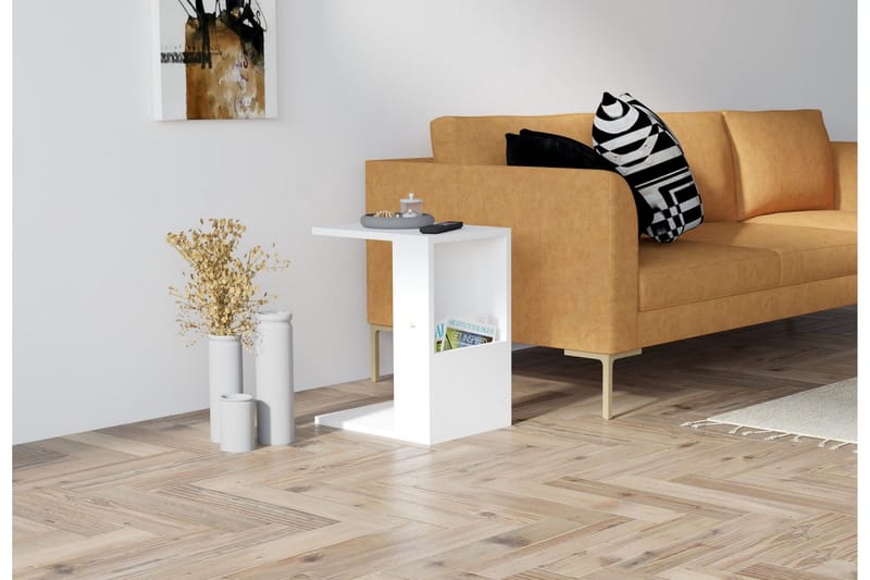 Yggersryd Sidebord 30x50x30 cm - Hvid - Møbler - Borde - Aflastningsbord - Lampebord