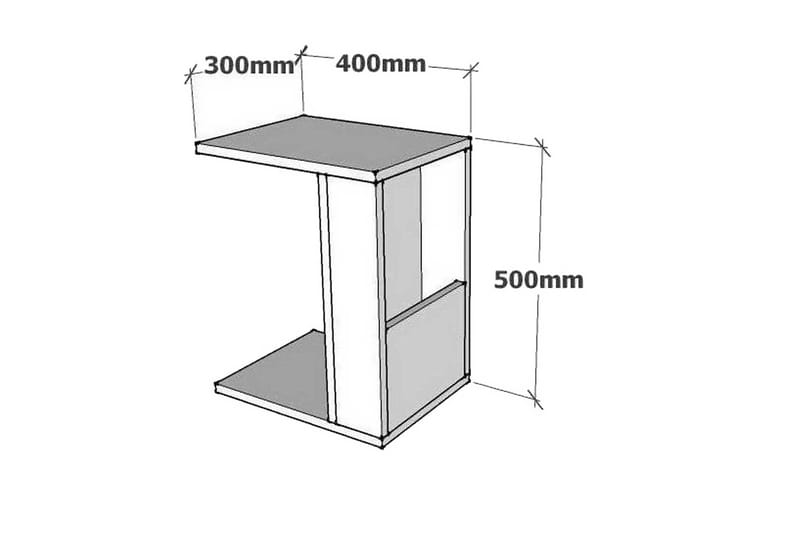 Yggersryd Sidebord 30x50x30 cm - Hvid - Lampebord - Bakkebord & små borde