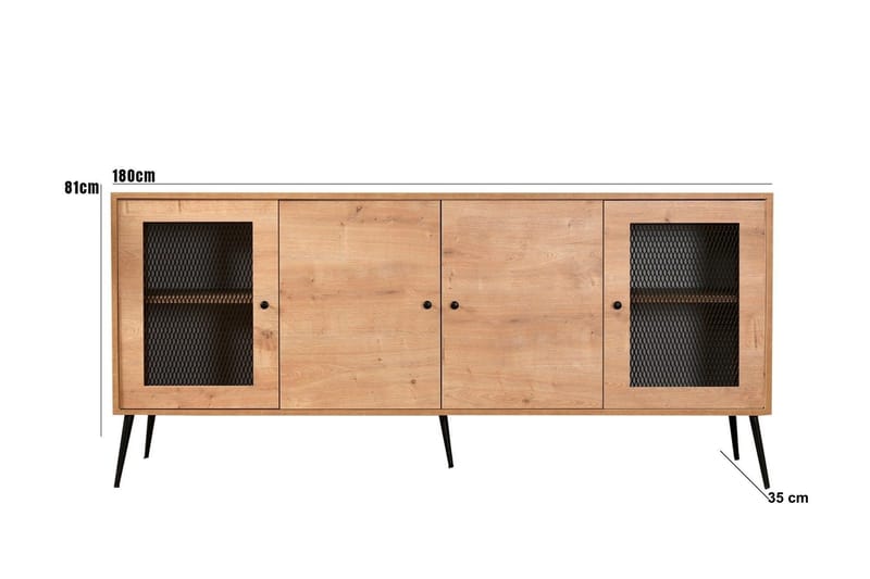 Levander Konsolbord 180 cm - Eg/Sort - Møbler - Borde - Aflastningsbord - Entrébord
