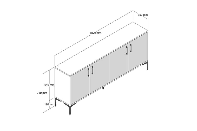 Levents Konsolbord 180 cm - Beige - Møbler - Borde - Aflastningsbord - Entrébord