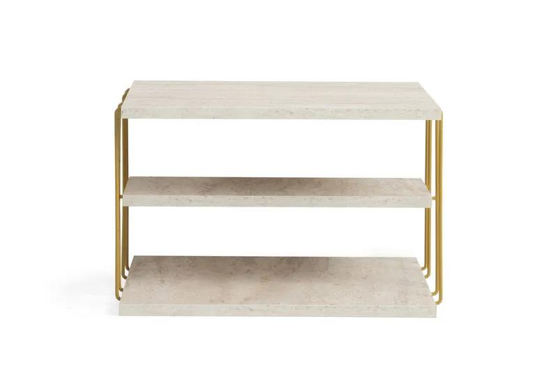Lifon Sidebord 50 cm, Guld/Marmor