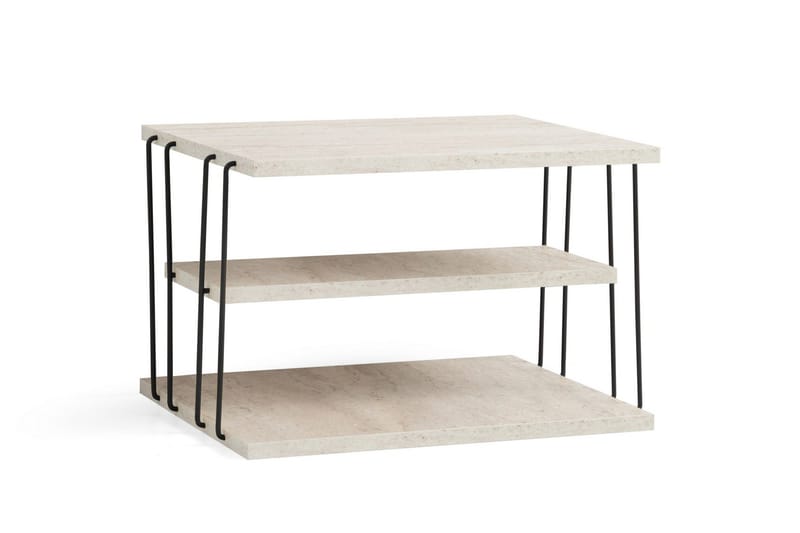 Lifon Sidebord 50 cm - Sort/Marmor - Møbler - Borde - Aflastningsbord - Lampebord