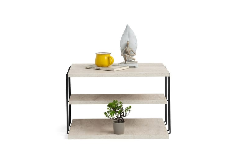 Lifon Sidebord 50 cm - Sort/Marmor - Møbler - Borde - Aflastningsbord - Lampebord