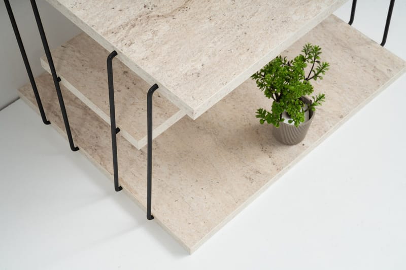 Lifon Sidebord 50 cm - Sort/Marmor - Møbler - Borde - Aflastningsbord - Lampebord