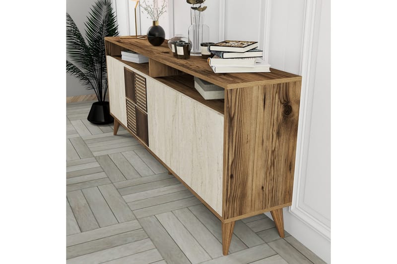 Lissione Konsolbord 180 cm - Valnød/Beige - Møbler - Borde - Aflastningsbord - Entrébord