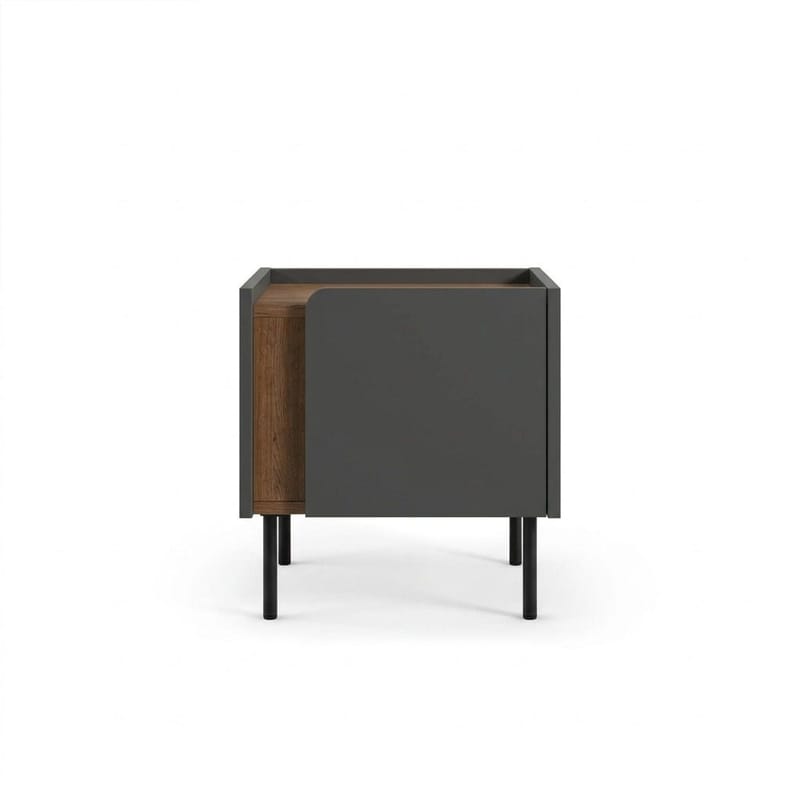 Lomar Natbord 45,5x47,8x35 cm - Natur eg/Antracit/Sort - Møbler - Borde - Aflastningsbord - Sengebord