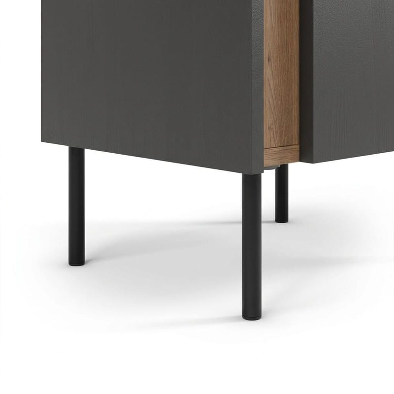 Lomar Natbord 45,5x47,8x35 cm - Natur eg/Antracit/Sort - Møbler - Borde - Aflastningsbord - Sengebord