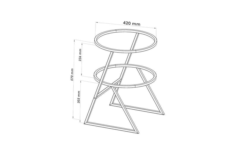 Lorigulla Sidebord 42x42 cm - Guld - Møbler - Borde - Aflastningsbord - Lampebord
