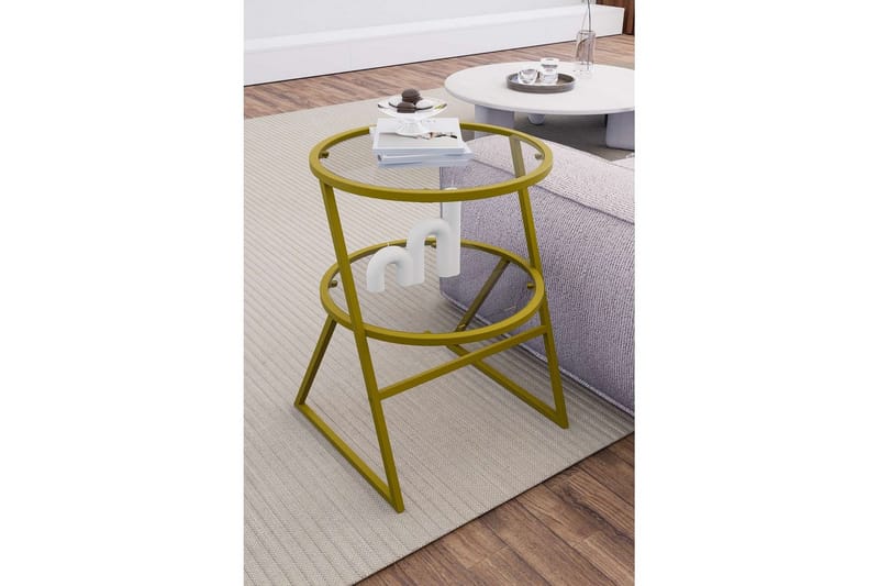 Lorigulla Sidebord 42x42 cm - Guld - Møbler - Borde - Aflastningsbord - Lampebord