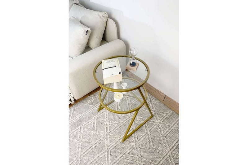 Lorigulla Sidebord 42x42 cm - Guld - Møbler - Borde - Aflastningsbord - Lampebord