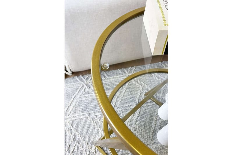 Lorigulla Sidebord 42x42 cm - Guld - Møbler - Borde - Aflastningsbord - Lampebord