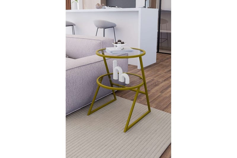 Lorigulla Sidebord 42x42 cm - Guld - Møbler - Borde - Aflastningsbord - Lampebord