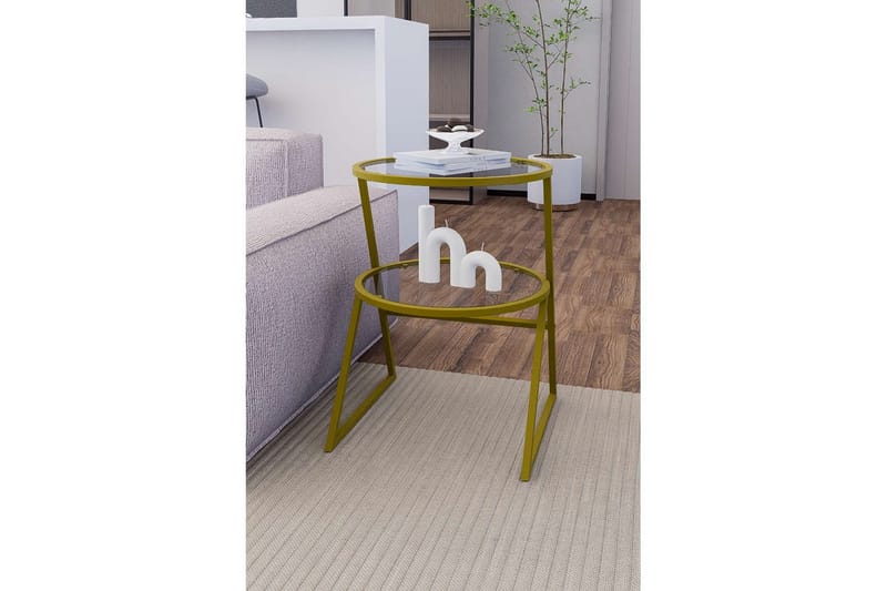 Lorigulla Sidebord 42x42 cm - Guld - Møbler - Borde - Aflastningsbord - Lampebord