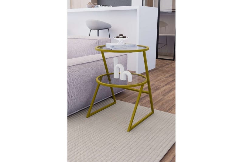 Lorigulla Sidebord 42x42 cm - Guld - Møbler - Borde - Aflastningsbord - Lampebord